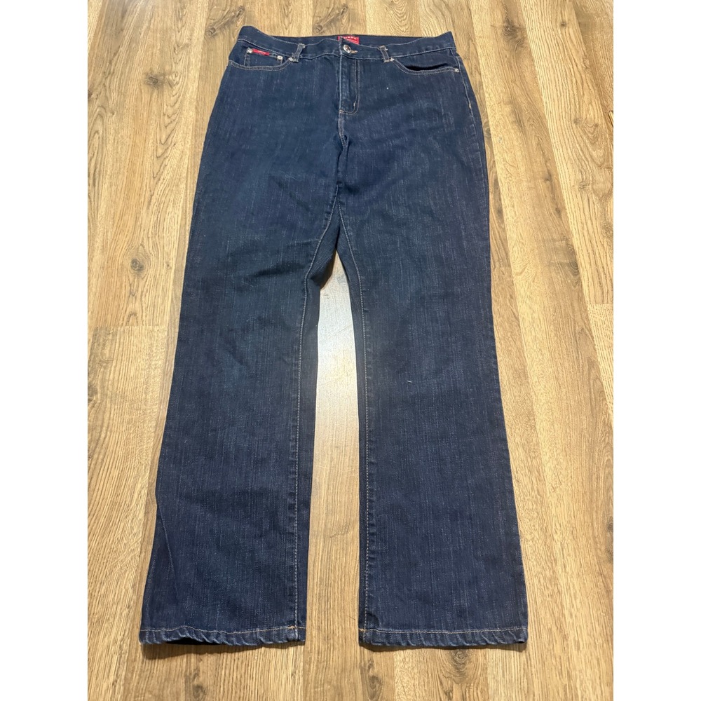 Chaps Denim Jeans Womens 8P Blue Womens Straight Leg Dark Wash Stretch Excellent